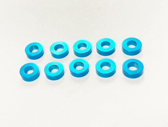 Custom Works Aluminum Ball Stud Washers (2.0mm - Blue)