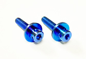 Custom Works Blue Titanium Wing Mount Bolts