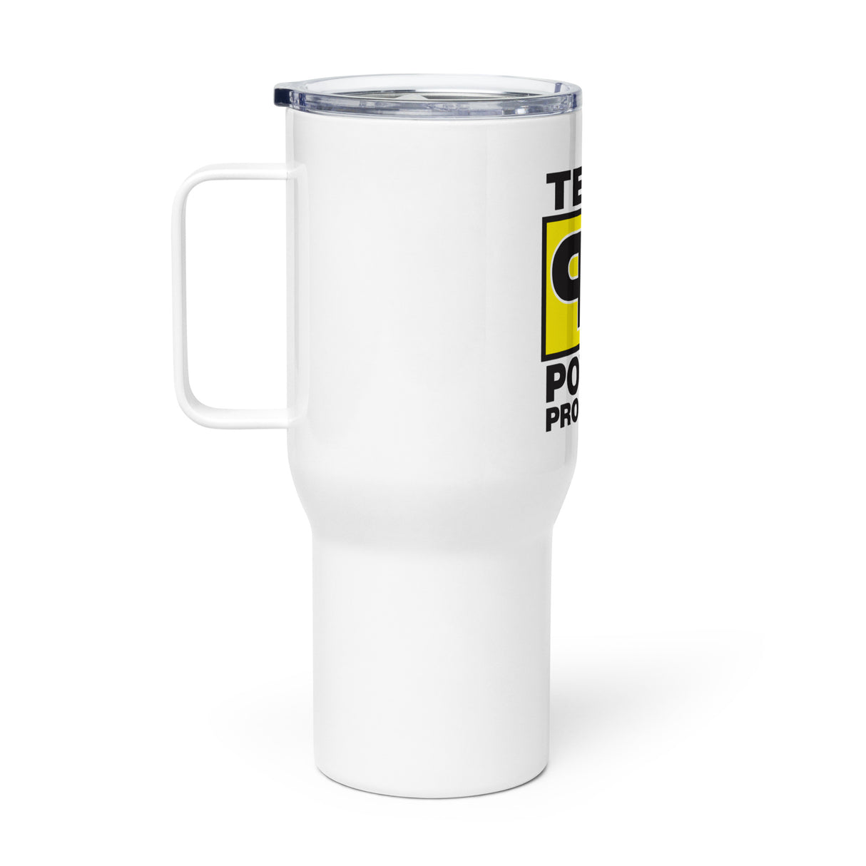 Travel mug with a handle