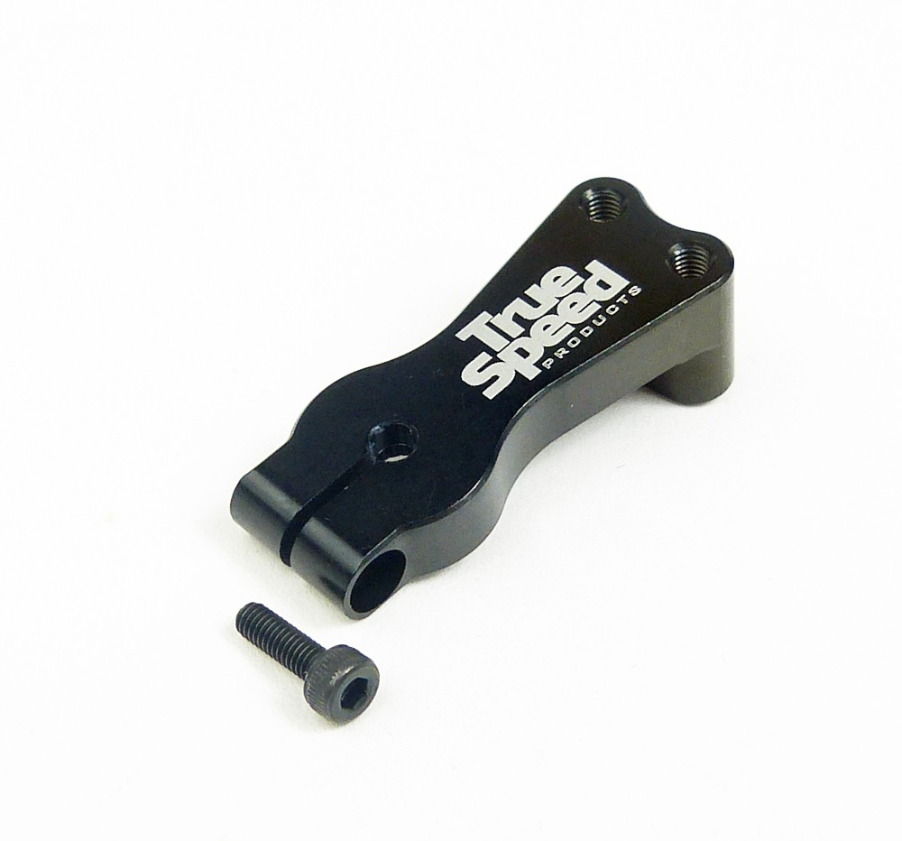 Custom Works BLACK ALUM. EXTENDED FRONT MOUNT SERVO ARM (M3, 25T)