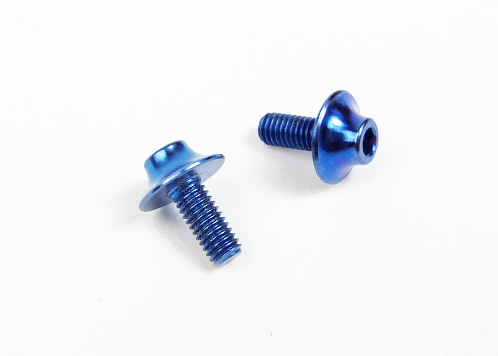Custom Works BLUE TITANIUM MOTOR SCREWS (pr)